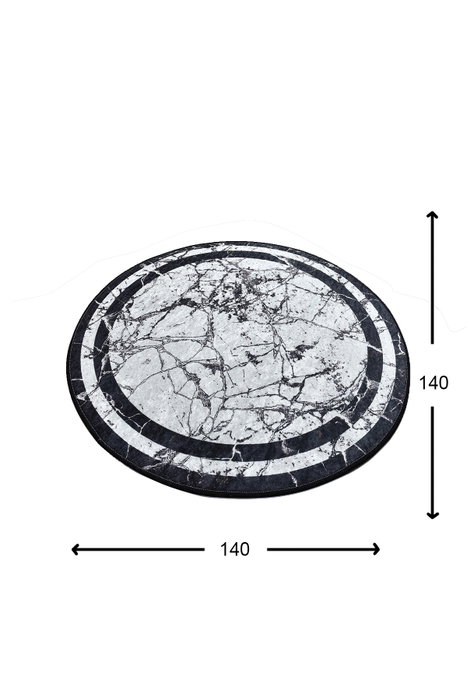 Conceptum Marmor DJT Alfombra de 140 cm Blanco y Negro